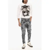 Blugi slim fit pentru Barbati - Blugi slim fit DSQUARED2 Slim Fit High Waisted Jeans With Allover Print 16 Cm Blue Barbati (BM 18190393) - B-mall.ro