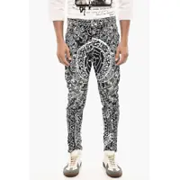 Blugi slim fit Slim Fit High Waisted Jeans With Allover Print 16 Cm Barbati