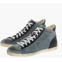 Sneakers Suede And Leather High-Top Sneakers With Contrasting Strings Barbati
