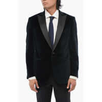 Sacouri Velvet Single-Breasted Leader Blazer With Satin Peak Lapel Barbati