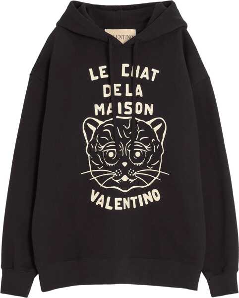 Bluze de trening Valentino Garavani Le Chat De La Maison Hoodie NERO/BURRO Barbati (BM 18190549) 1