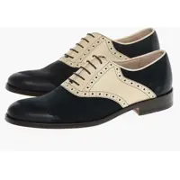 Pantofi Oxford Two-Tone Suede And Leather Quarter Brogues Oxford Shoes Barbati