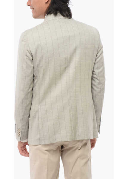 Sacouri CORNELIANI Cc Collection Half-Lined Refined Pinstriped Blazer Beige Barbati (BM 18190684) 2
