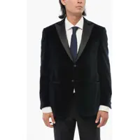 Sacouri Velvet Single-Breasted Academy Cerimonia Blazer With Satin P Barbati
