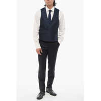 Veste pentru Barbati - Veste costum CORNELIANI Code Double -Brested Vest With Damasked Motif Blue Barbati (BM 18190822) - B-mall.ro