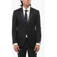 Sacouri Virgin Wool Academy Cerimonia Blazer With Peak Lapel Barbati