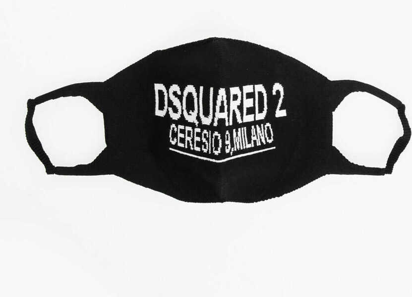 Accesorii de voiaj DSQUARED2 Solid Color Face Mask With Contrasting Logo Black Barbati (BM 18190885) 1