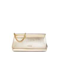 Genti de umar 'Carmine' Gold Colored Shoulder Bag With Chain Strap And Logo Embossed On The Front In Leather Woman Femei