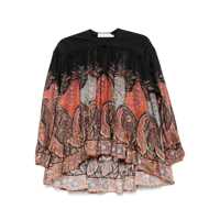 Bluze Zimmermann 'Rhiannon Ruffle Billow' Silk Blouse In Black Paisley Femei