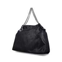 Genti de umar Stella McCartney Dama - Genti de umar Stella McCartney Black Shoulder Bag With Diamond-Like Chain And Logo Charm On The Front In Ecoleather Woman Black Femei (BM 18194265) - B-mall.ro