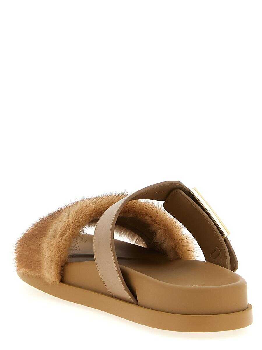 Sandale Fendi Fendi Fendi Feel Slides BROWN Femei (BM 18194640) 3