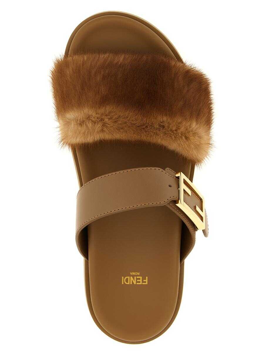 Sandale Fendi Fendi Fendi Feel Slides BROWN Femei (BM 18194640) 4