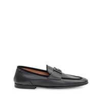 Sandale Dolce & Gabbana Black Calfskin Loafer With Logo Barbati