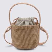 Genti de mana Chloe Dama - Genti de mana Chloe Chlo Beige And Pink Raffia Mini Horse Satchel APRICOT PINK Femei (BM 18195264) - B-mall.ro