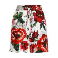 Pantaloni casual Dolce & Gabbana Floral-Print Cotton Shorts Femei