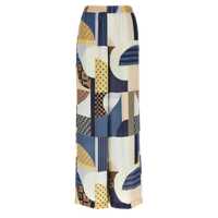 Pantaloni casual Fendi Patchwork Silk Pants Femei