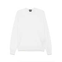 Pulovere Tom Ford White Crewneck Sweater Barbati