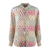Camasi MC2 Saint Barth Classic Linen Shirt With Floral Patch Print Femei