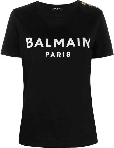 Tricouri Balmain T-Shirt With Logo BLACK Femei (BM 18198520) 1