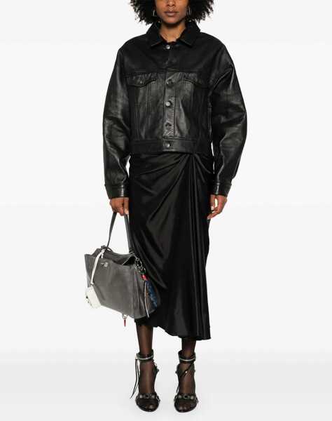 Fuste casual Balenciaga Draped Skirt BLACK Femei (BM 18198547) 2