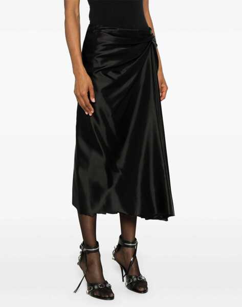 Fuste casual Balenciaga Draped Skirt BLACK Femei (BM 18198547) 3
