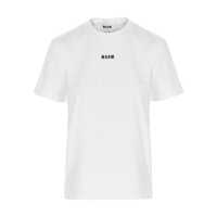 Tricouri Msgm White T-Shirt With Msgm Logo Femei