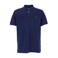 Tricouri Polo Blue Polo Shirt With Pony Detail On The Front In Cotton Woman Barbati