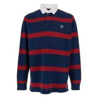 Tricouri Polo "Rugby" Multicolor Polo Shirt With Logo Embroidery On The Front And All-Over Striped Motif In Cotton Man Barbati