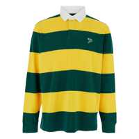Tricouri Polo "Rugby" Multicolor Polo Shirt With Logo Embroidery On The Front And All-Over Striped Motif In Cotton Man Barbati