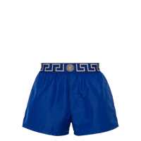 Sorturi de baie Versace Blue Swim Shorts With Elastic Waist With Greca Motif In Tech Fabric Man
