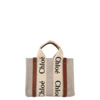 Genti de mana Chloé Shopping 'Woody Small' Femei
