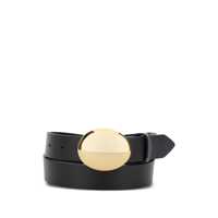 Curele 'Mindy' Black Belt With Plaque On The Front In Leather Woman Femei