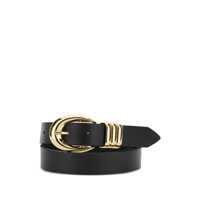 Curele 'Emily' Black Belt With Adjustable Buckle Closure In Leather Woman Femei