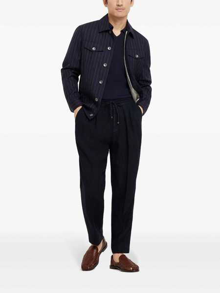 Tricouri Polo Brunello Cucinelli Brunello Cucinelli Polo Shirts BLUE Barbati (BM 18203988) 2