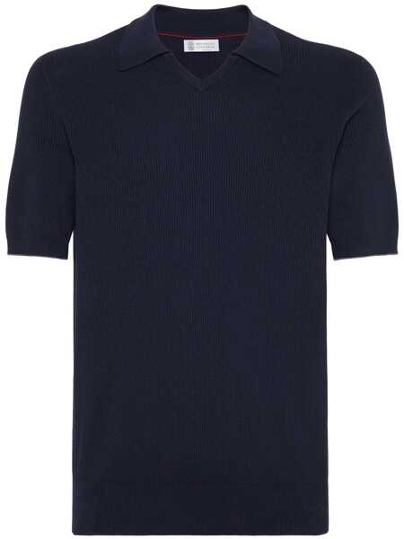 Tricouri Polo Brunello Cucinelli Brunello Cucinelli Polo Shirts BLUE Barbati (BM 18203988) 1