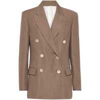 Sacouri Brunello Cucinelli Linen Blend Double-Breasted Jacket Femei