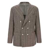 Sacouri Brunello Cucinelli Pinstriped Deconstructed Blazer Barbati