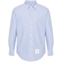 Camasi Light Blue Shirt With Button-Down Collar And Striped Rwb Detail On The Rear In Cotton Man Barbati