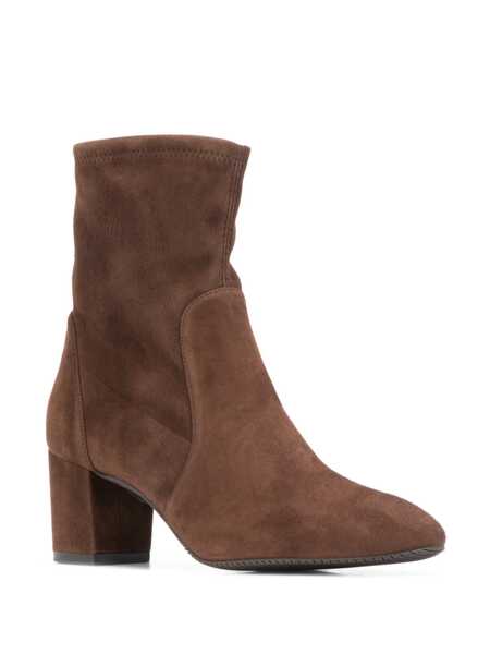 Bocanci Stuart Weitzman Yuliana Brown Ankle Boots With Medium Block Heel In Ecoleather Woman BROWN Femei (BM 18204669) 2