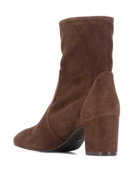 Bocanci Stuart Weitzman Yuliana Brown Ankle Boots With Medium Block Heel In Ecoleather Woman BROWN Femei (BM 18204669) 3