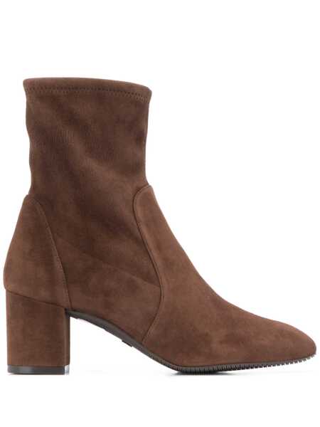 Bocanci Stuart Weitzman Yuliana Brown Ankle Boots With Medium Block Heel In Ecoleather Woman BROWN Femei (BM 18204669) 1