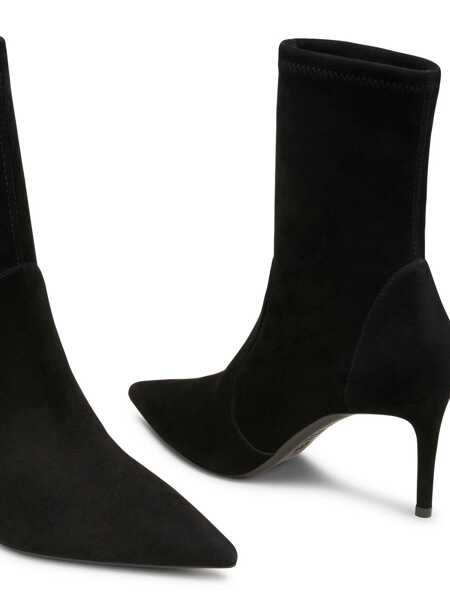 Bocanci Stuart Weitzman Black Ankle Boots With Stiletto Heel And Zip Closure On The Side In Suede Woman Black Femei (BM 18204756) 4