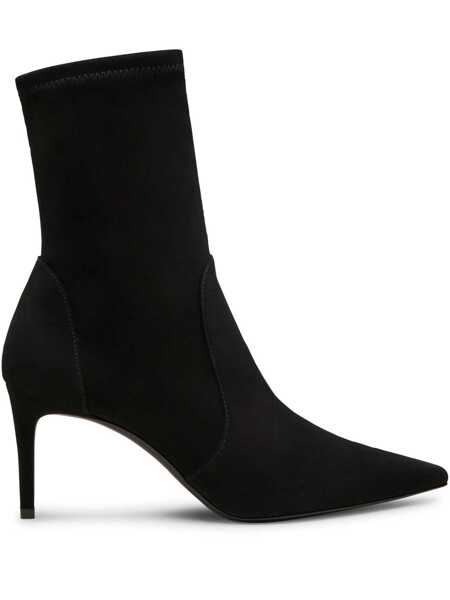 Bocanci Stuart Weitzman Black Ankle Boots With Stiletto Heel And Zip Closure On The Side In Suede Woman Black Femei (BM 18204756) 1