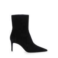 Bocanci Black Ankle Boots With Stiletto Heel And Zip Closure On The Side In Suede Woman Femei