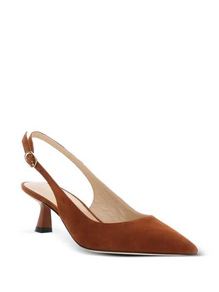 Pantofi cu toc Stuart Weitzman Brown Slingback Pumps With Medium Sculpted Heel In Suede Woman BROWN Femei (BM 18204759) 2