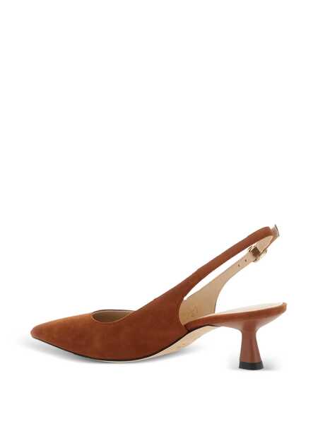 Pantofi cu toc Stuart Weitzman Brown Slingback Pumps With Medium Sculpted Heel In Suede Woman BROWN Femei (BM 18204759) 3