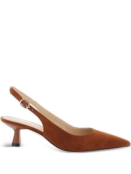 Pantofi cu toc Stuart Weitzman Brown Slingback Pumps With Medium Sculpted Heel In Suede Woman BROWN Femei (BM 18204759) 1