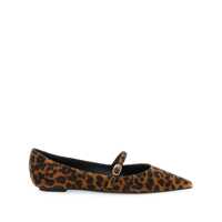 Balerini Stuart Weitzman 'Emilia' Brown Ballet Shoes With Adjustable Strap Closure And All-Over Leopard Motif In Suede Woman