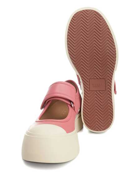 Sneakers Marni Mary Jane Pink Sandals With Touch-Strap Closure And Logo Patch On The Rear In Leather Woman PINK Femei (BM 18204786) 4