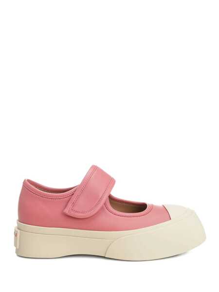 Sneakers Marni Mary Jane Pink Sandals With Touch-Strap Closure And Logo Patch On The Rear In Leather Woman PINK Femei (BM 18204786) 1